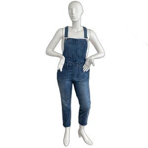 Madewell Denim Jumpsuit Blue Raw Hem Minimalist Casual Capsule Wardrobe XL